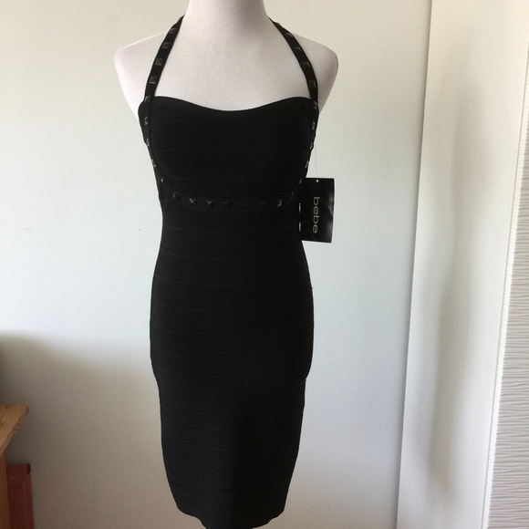 Bebe Black Body con Dress w/ Shud detail - Picture 1 of 7